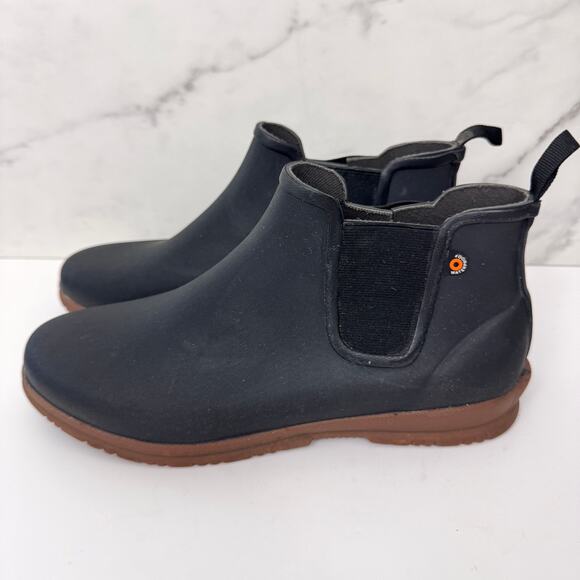 Bogs Womens Sweet Pea Chelsea Boots Size 10 Waterproof Rain Garden Black - Picture 4 of 10